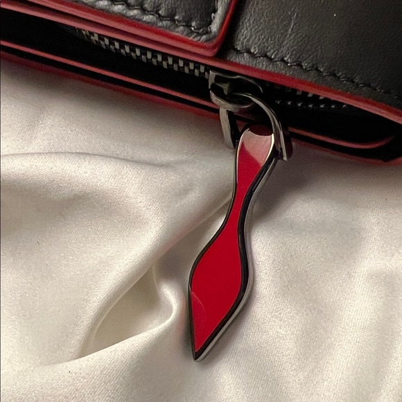 Christian Louboutin black & red Rougissime Calf wallet & crossbody. BRAND NEW. - Picture 13 of 16